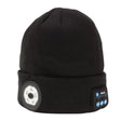Draper Smart Wireless Rechargeable Beanie with LED Head Torch and USB Charging Cable, Black, One Size (28346)
