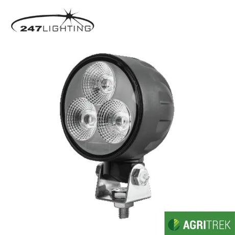 Agritrek 3 Inch Round LED Work Lamp 30W - 247 CA 5758, 9-32V Flood Beam