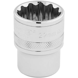 Draper Sockets 12 Point 1/2'' Drive (Single) - 22mm