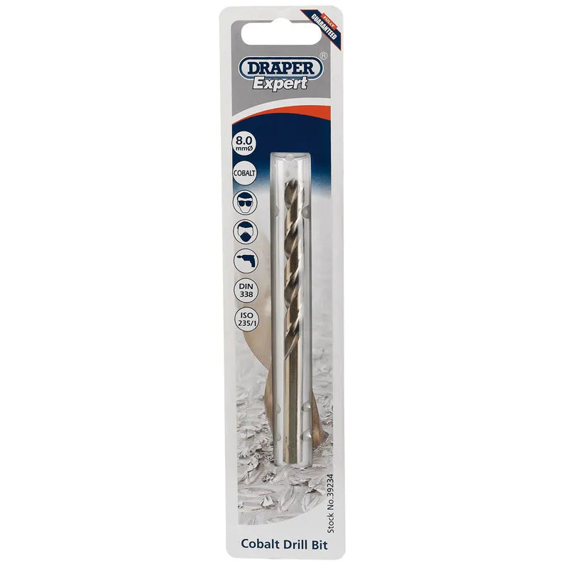 Draper HSS Cobalt Drill Bit, 8.0mm