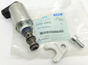 3J080-22612 Kubota Solenoid Valve (2) - Genuine Valve Block Part for M7 Series