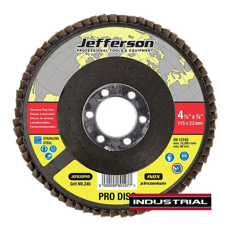 Jefferson 4.5" Abrasive Flap Disc P40 Zircon