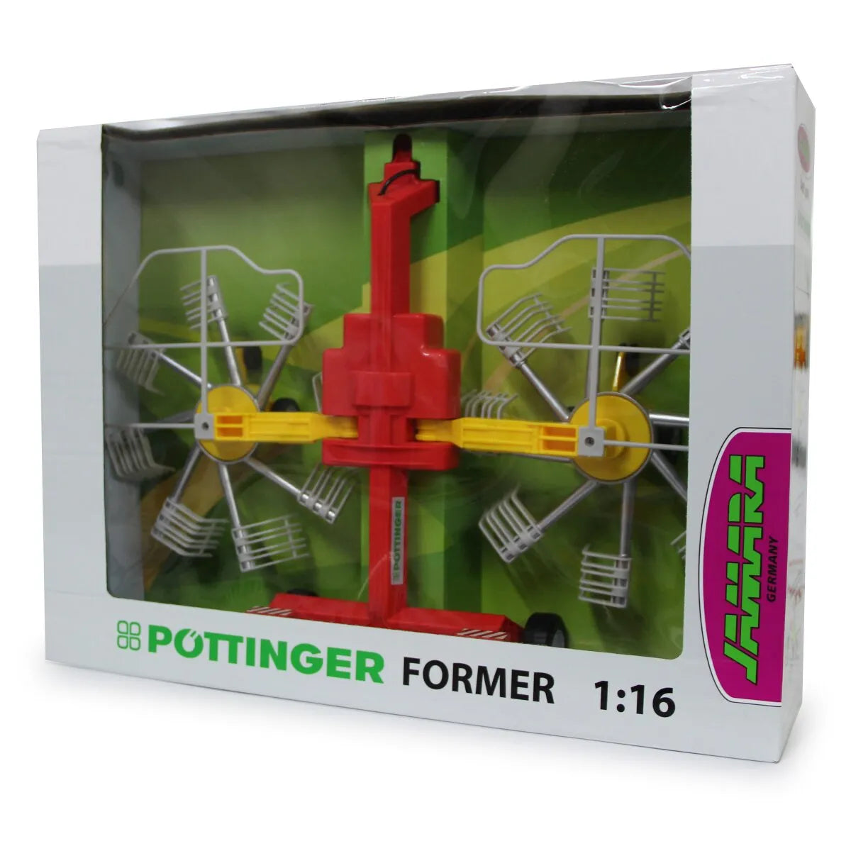 Jamara Pöttinger Rake for RC Tractor 1:16 - Realistic Windrower Attachment with Folding Arms