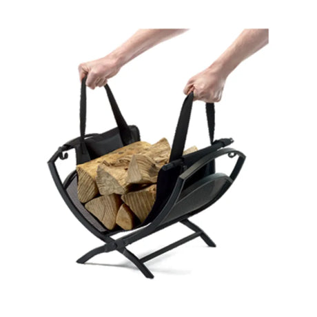 Moy 17" Fireside Log Holder with Canvas Carrier