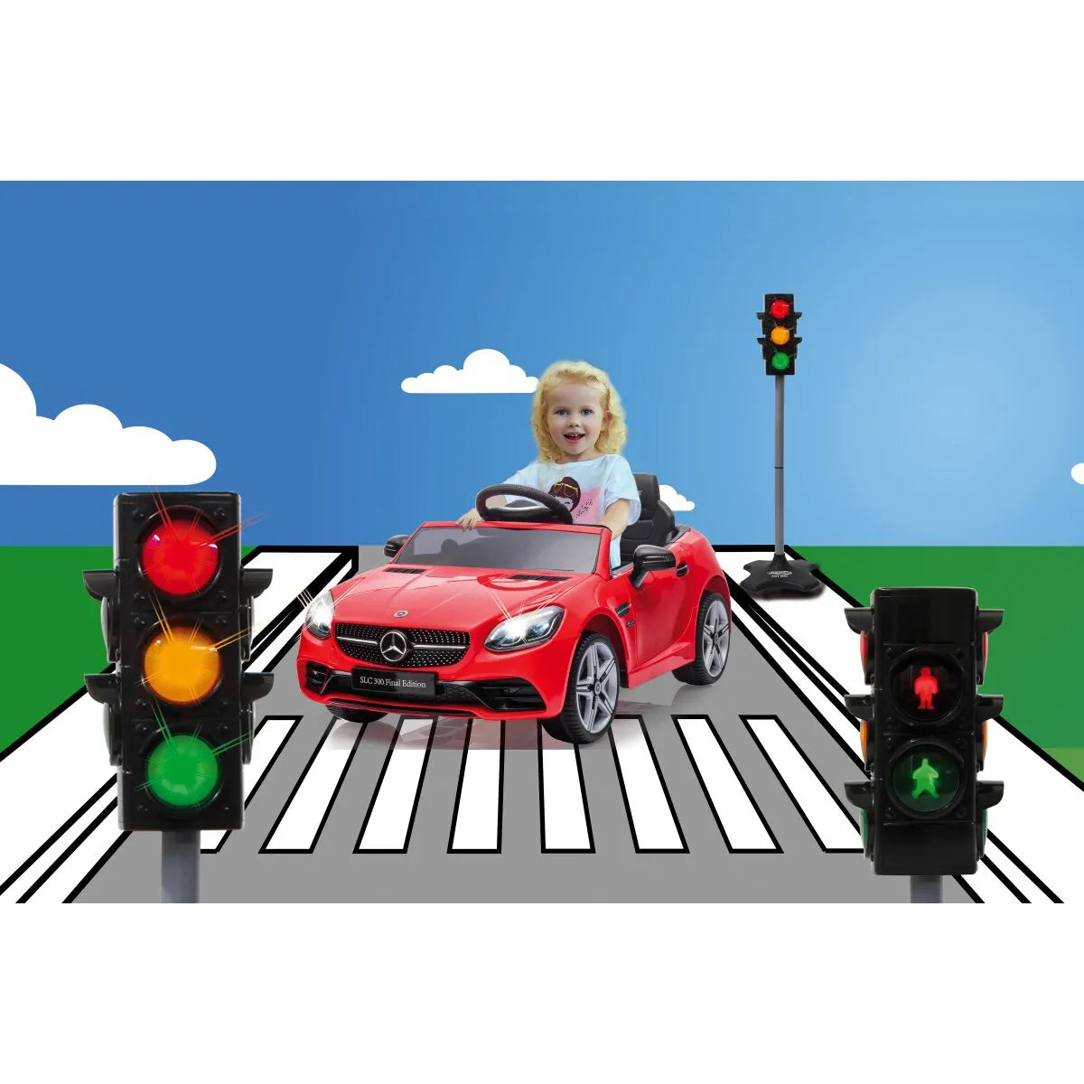 Jamara Traffic Light-Grand - Realistic Traffic Training Light for Kids
