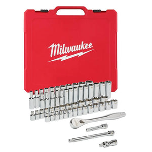 Milwaukee 3/8" Ratchet and Socket Set - 56-Piece