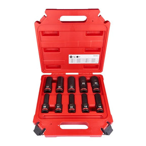 Milwaukee SHOCKWAVE ½″ Impact Socket Set Deep - 10pc with Foam Insert