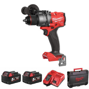 Milwaukee M18FPD3-502X M18 Fuel Gen 4 Percussion Combi Drill - 2x5Ah Batteries, Charger & Case