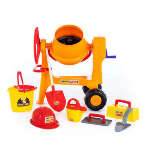 Wader Play Cement Mixer with Construction Set (8 Piece Set)
