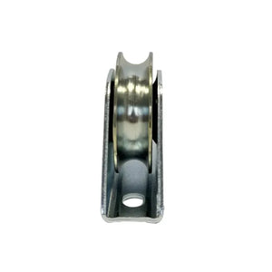 50mm Round Groove Wheel in Fixed Bracket G20659 - Zinc-Plated Steel, 60kg Load