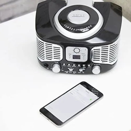 AKAI Retro Bluetooth CD Boombox with FM Radio - Black