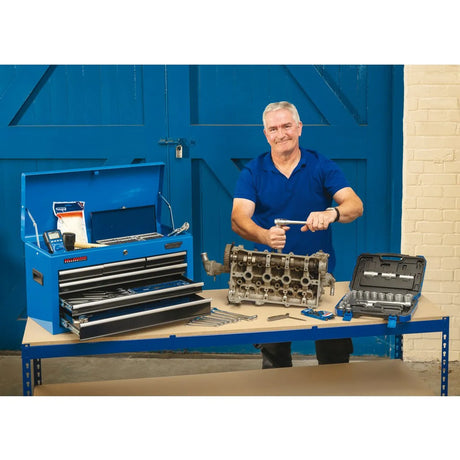 Draper Workshop Tool Kit with 6-Drawer Tool Chest and Comprehensive 33pc Hand Tools Set (53205)