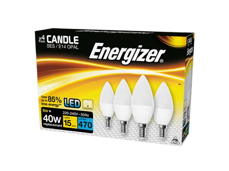 Energizer Led Candle 470 Lm 6 W Opal E14 (ses) Warm White - Pack of 4