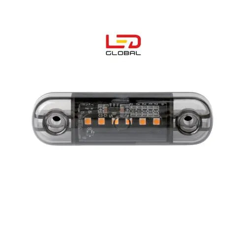 6 LED Flush Mount Marker Light (Amber) - 12/24V, IP67, EMC & RoHS Compliant (LG107)
