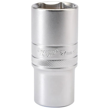 Draper 6 Point Metric Deep Socket, 1/2" Sq. Dr., 27 MM