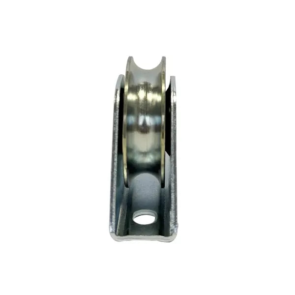60mm Round Groove Wheel in Fixed Bracket G20660 - Zinc-Plated Steel, 85kg Load