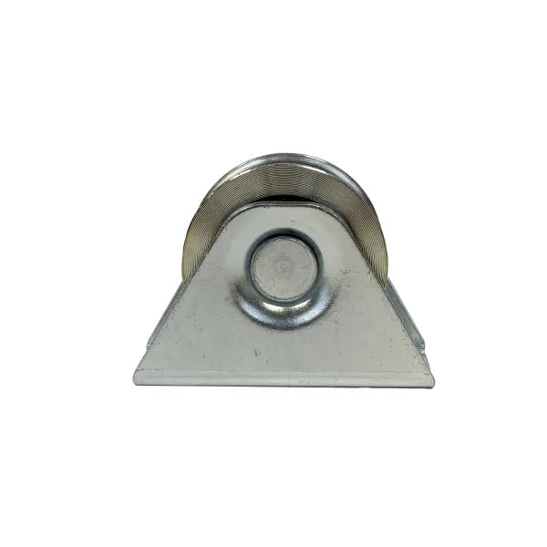 60mm Round Groove Wheel in Fixed Bracket G20660 - Zinc-Plated Steel, 85kg Load