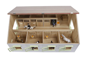 Kids Globe Large Pink Horse Stable with 7 Horse Stalls