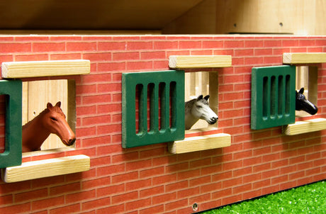 Kids Globe Wooden Horse Stable with 9 horse stalls