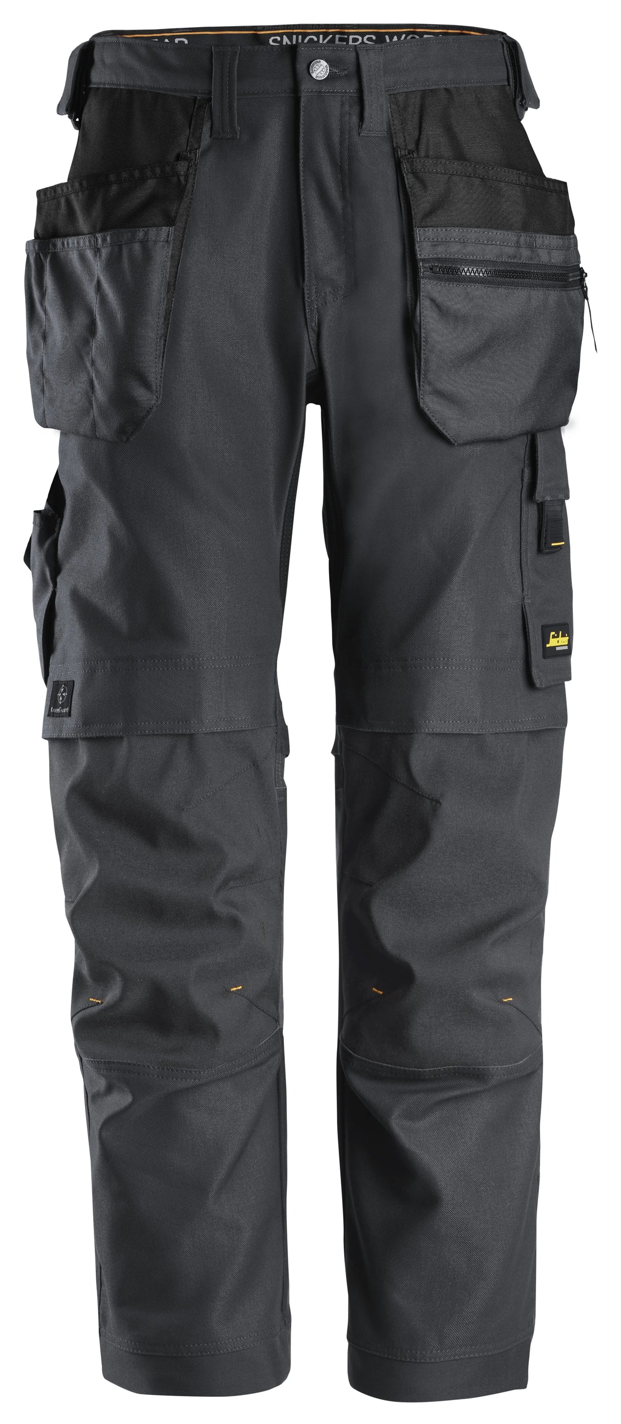 Snickers 6224 AllroundWork Canvas+ Stretch Work Trousers Grey with Holster Pockets | Durable Construction Workwear