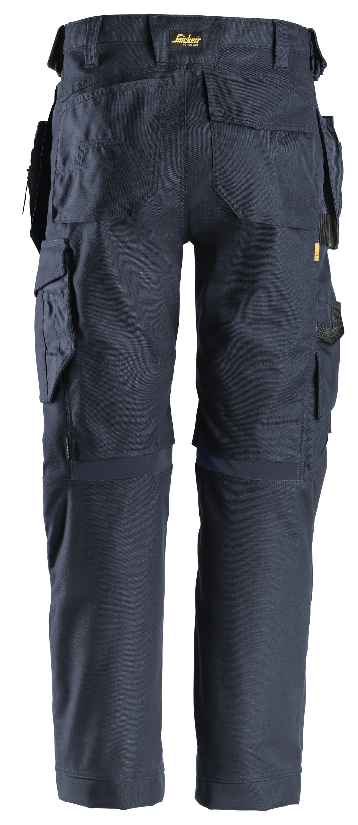Snickers 6224 AllroundWork Canvas+ Stretch Work Trousers with Holster Pockets - Navy, Heavy-Duty Construction Workwear