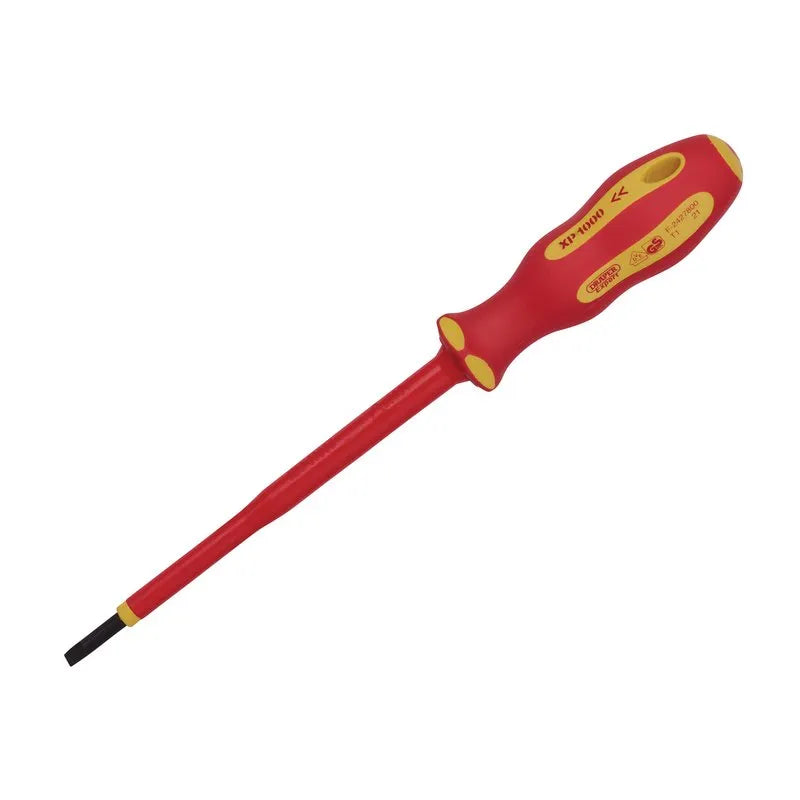 Draper XP1000 VDE Plain Slot Screwdriver, 3.5 x 100mm