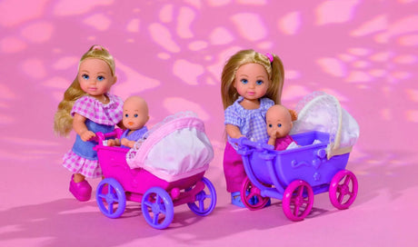 Evi Love Doll Walk Set with Stroller & Baby - Role Play Toy for Age 5+