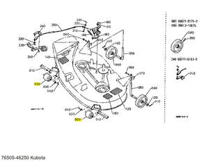  Kubota Anti-Scalp Roller Deck 76505-46250 - Genuine OEM Part