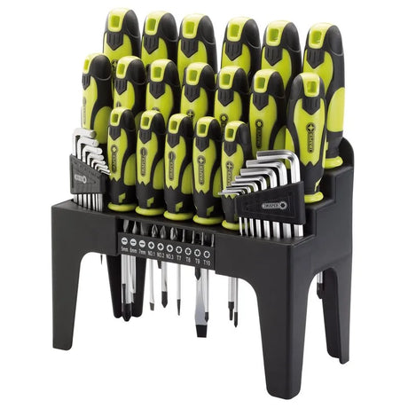 Draper 44pc Green Screwdriver, Hex Key, and Bit Set | Versatile Toolkit for All Fixing Systems
