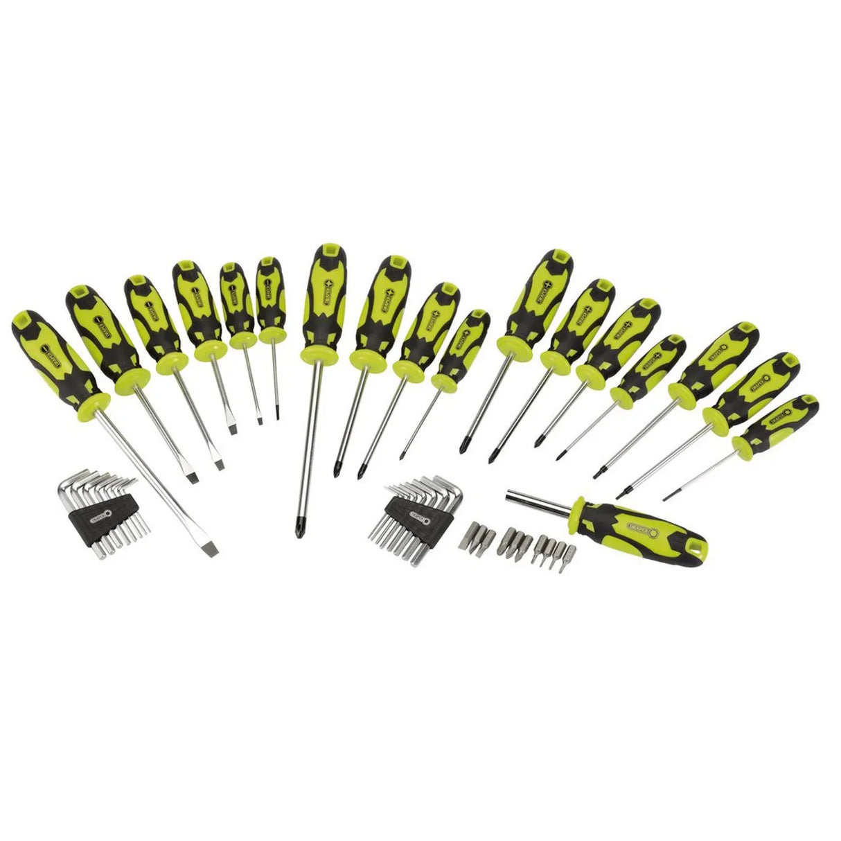 Draper 44pc Green Screwdriver, Hex Key, and Bit Set | Versatile Toolkit for All Fixing Systems