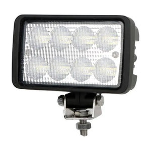 LED Global 80 Watt LED Rectangle Adjustable Mount Work Light, 6400 Lumens - IP68 Rated Flood Beam for Heavy Duty Equipment