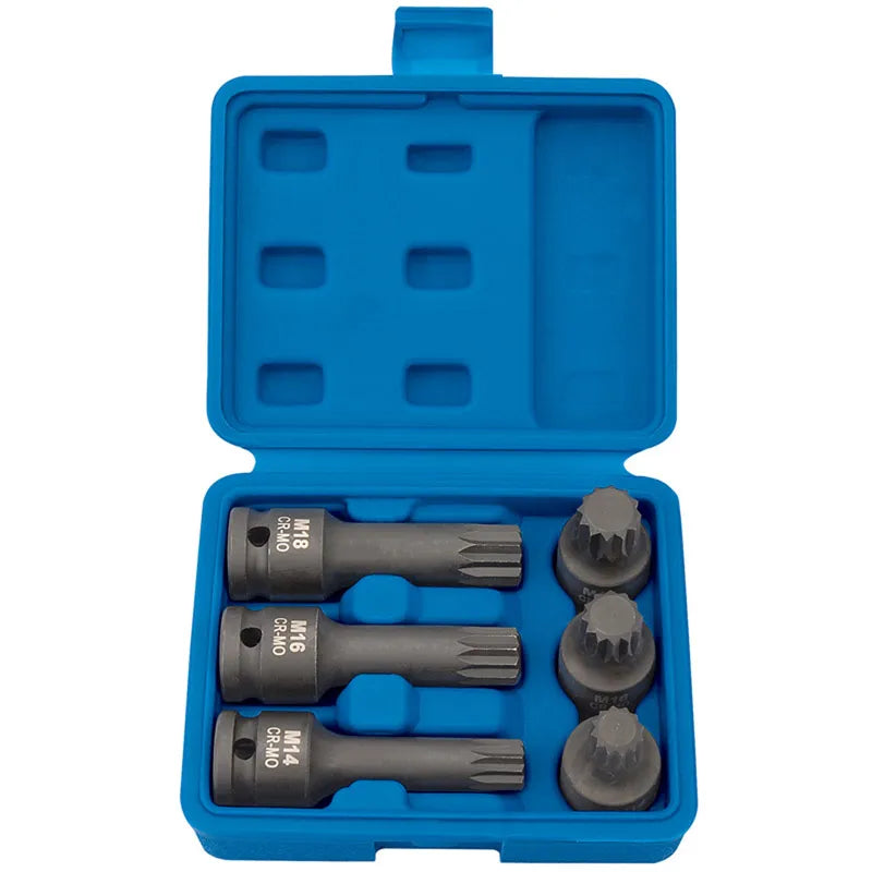 Draper 1/2" Sq. Dr. Impact Spline Bit Set (6 Piece)