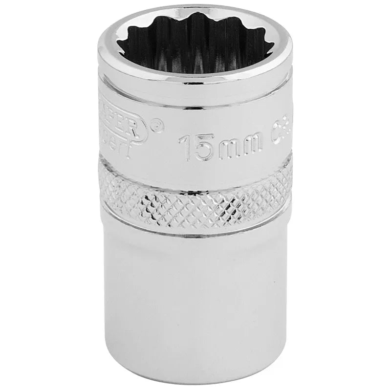 Draper 1/2" Sq. Hi-Torq® 12 Point Socket (15mm)