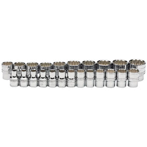 Draper 1/2" Sq. Loose Metric Polished Chrome socket (23 Piece)