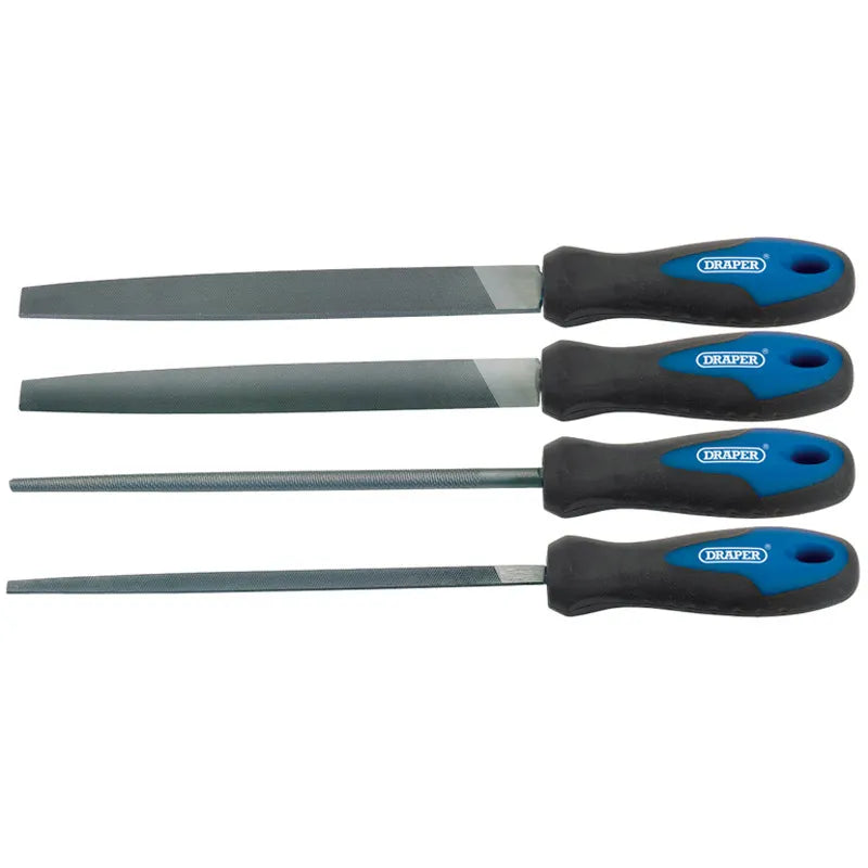 Draper 200mm Soft Grip Engineers File Set (4 Piece)