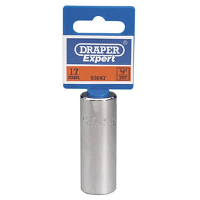 Draper 17 Mm 3/8" Sq. Dr. Hi-Torq® 12 Point Deep Socket