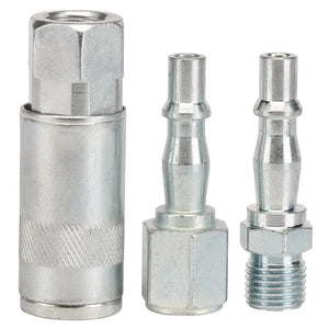 Draper 1/4" BSP Air Line Coupling Set (3 Piece)