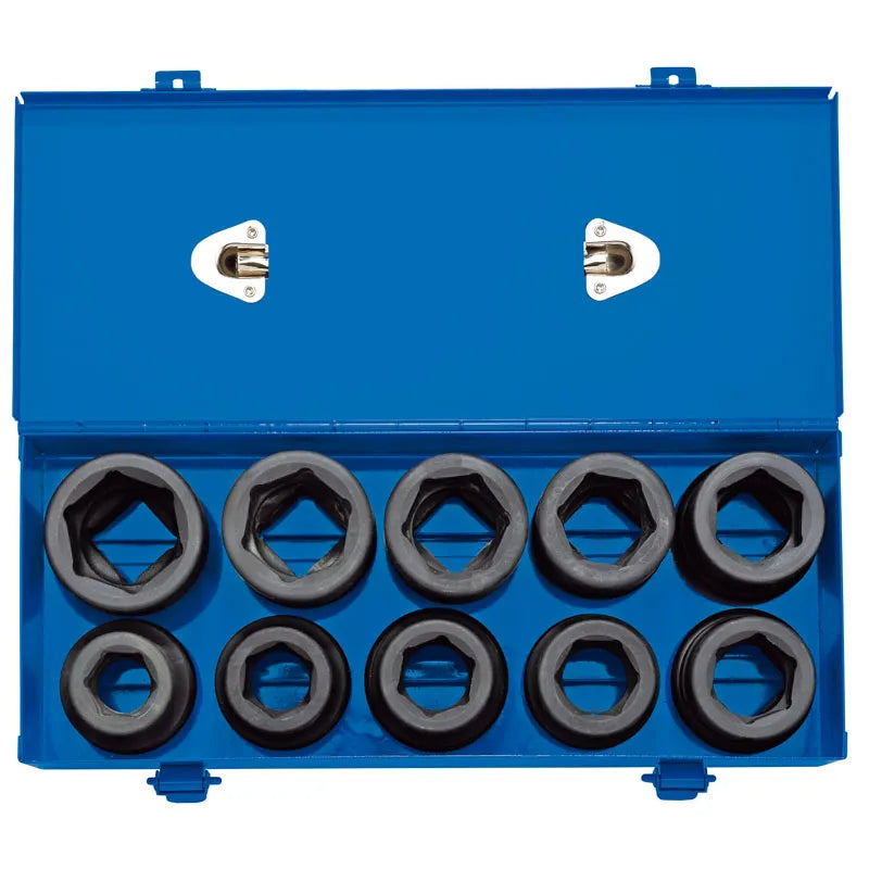 Draper 1" Sq. Combined MM/AF Impact Socket Set in Metal Case (10 Piece)