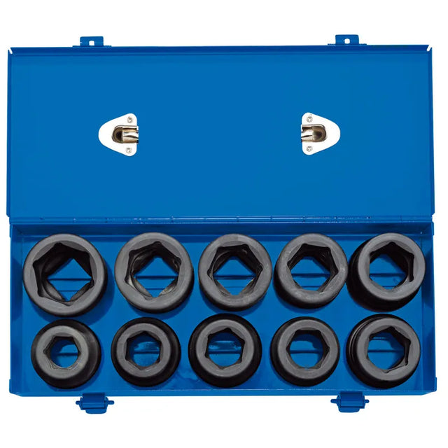 Draper 1" Sq. Combined MM/AF Impact Socket Set in Metal Case (10 Piece)