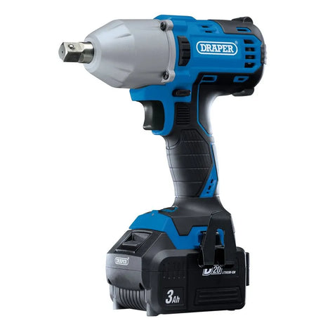 Draper D20 20 v Brushless 1/2" Mid-Torque Impact Wrench (400 Nm) with 2 X 3.0 Ah Batteries and Charger