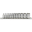 Draper 1/4" Sq. Imperial Socket on Metal Rail (11 Piece)