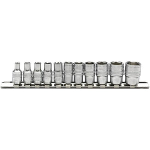 Draper 1/4" Sq. Imperial Socket on Metal Rail (11 Piece)
