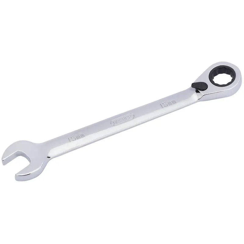 Draper 15mm Hi-Torq Metric Reversible Ratcheting Combination Spanner