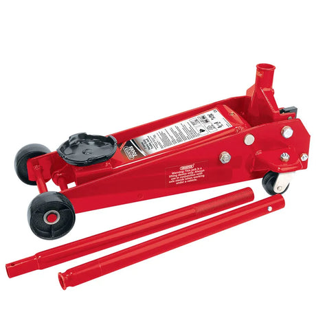 Draper 3 Tonne Red Heavy Duty Garage Trolley Jack