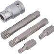 Draper 1/2" Sq. Dr. Spline Bit Set (5 Piece)
