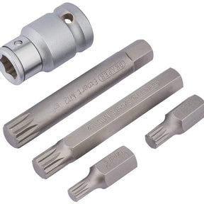 Draper 1/2" Sq. Dr. Spline Bit Set (5 Piece)