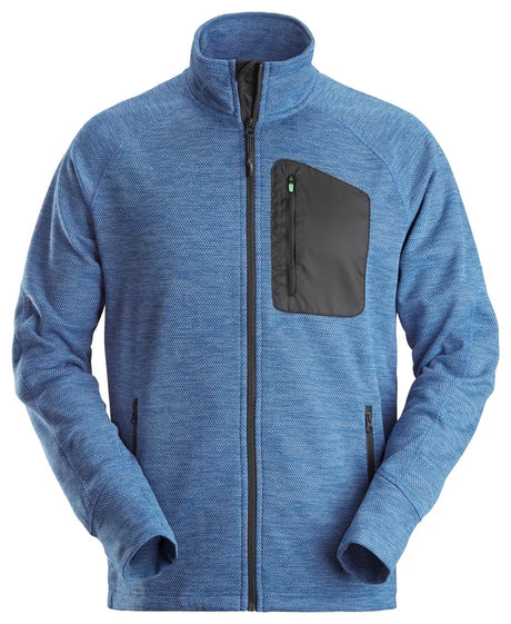 Snickers FlexiWork Fleece Jacket 8042 True Blue/Black | Insulated & Flexible Workwear Layer
