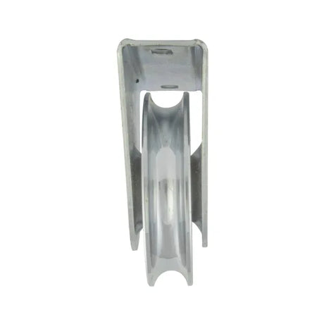 80mm Round Groove Wheel in Fixed Bracket G2455E - Zinc-Plated Steel, 150kg Load
