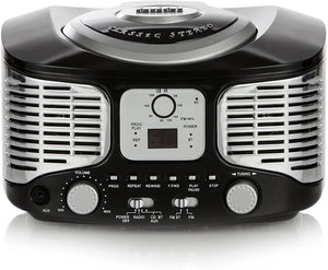 AKAI Retro Bluetooth CD Boombox with FM Radio - Black