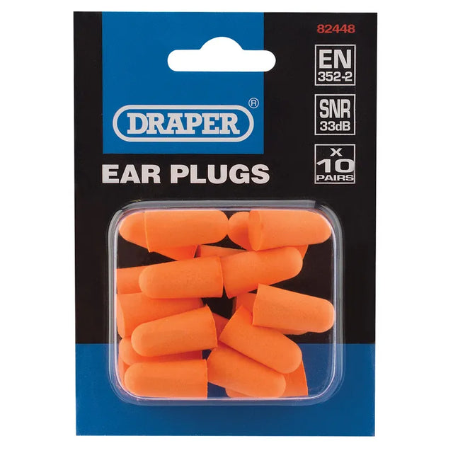 Draper Ear Plugs, 10 Pairs
